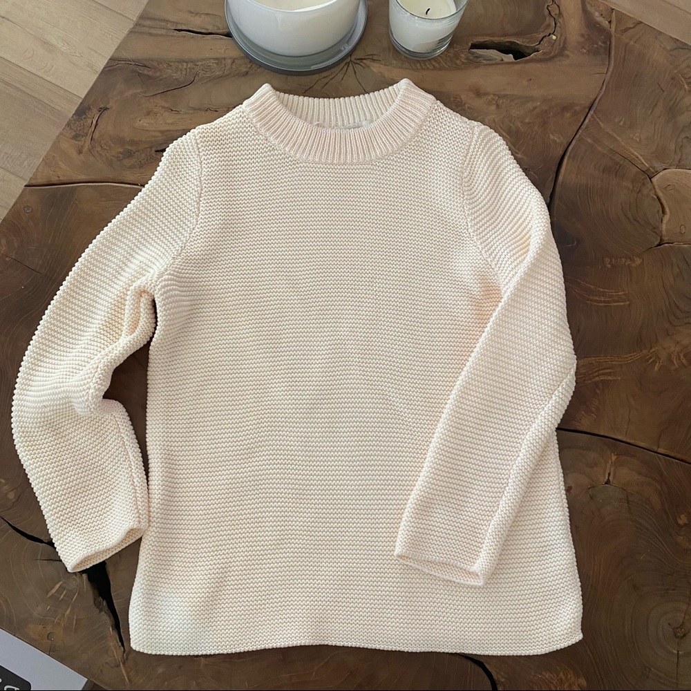 COS Cream Textured Crewneck Sweater